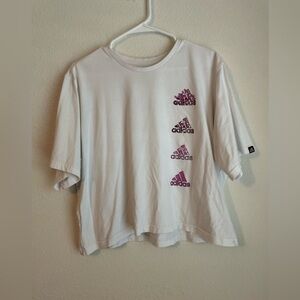 Adidas Aeroready White and purple Short Sleeve Tee size XL